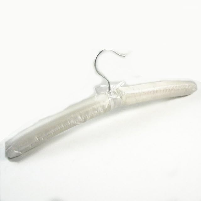 5 X Cream Milk white Satin Padded Coat Clothes Hook Hangers