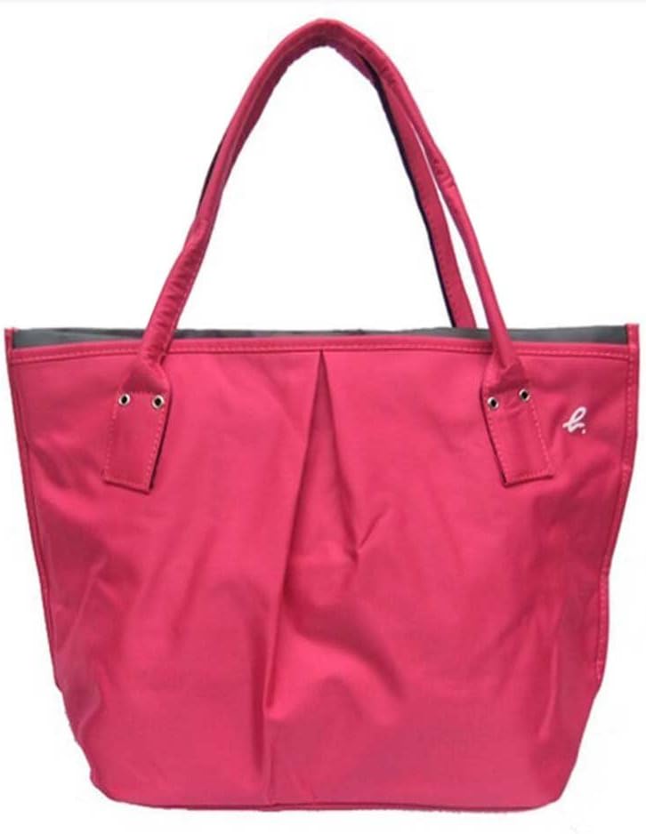 Nylon Medium Diaper Tote Shoulder Handbag（Rose Red ）