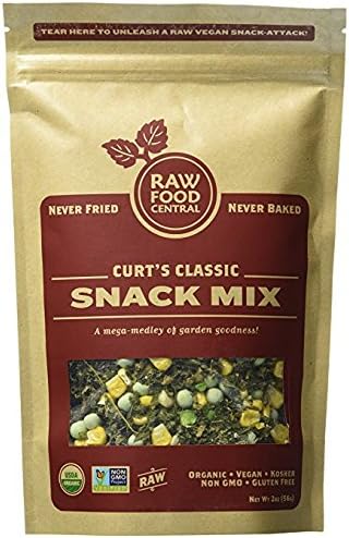 Raw Food Central Curt's Classics Snacks 100% Organic, Non-GMO, Gluten Free and Vegan – 4 Pack (Snack Mix)