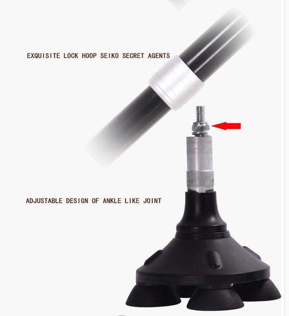 MObyat Andador para Ancianos,Bastón para Caminar con muleta Plegable, muletas médicas Antideslizantes para Ancianos, Andador Ligero, Multifuncional, Ajustable, de aleación de Aluminio con luz LED