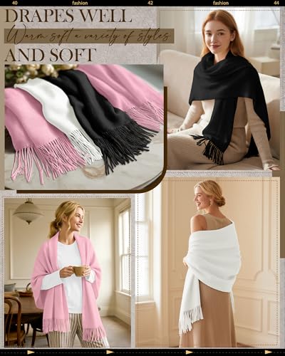 3 Pack Pashmina Shawl Wraps for Women Soft Cashmere Scarves Bridesmaid Evening Dresses Fall Wedding Party4