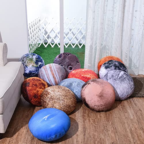 Qupace 12 Piece Planet Space Pillows Case for Living Room Home Planetarium Round Pillow Covers Space Decor Outer Space Room Decor Cushion Cover Moon Throw Pillowcovers for Kids