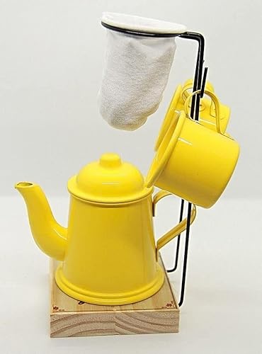 Xícara Café Goumert, Suporte, Coador, Caneca 80ml, Bule 270ml