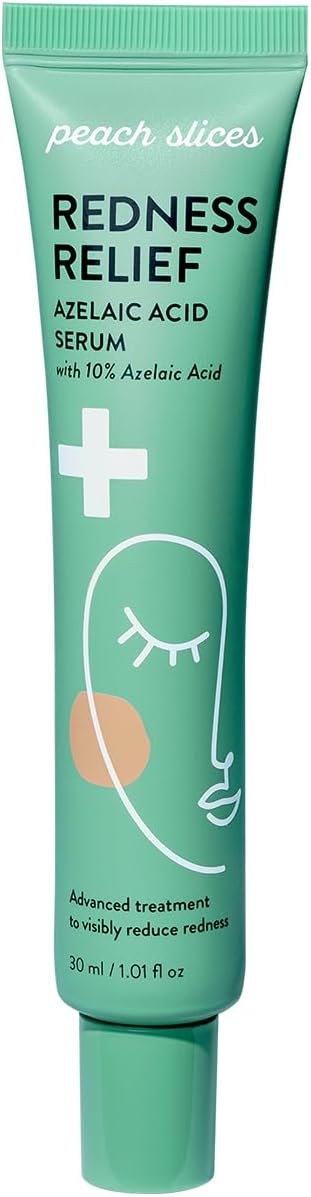 Peach Slices - Redness Relief 10% Azelaic Acid Serum (1.01 oz) - Advanced Skincare - Includes Panthenol, Cica, Algae - Vegan, Cruelty-Free, Korean Skincare & Beauty