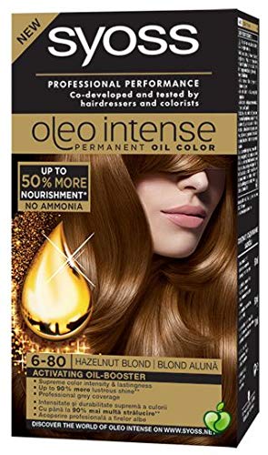 SYOSS Oleo Intense Permanent Oil Color Professional Performance Free AMMONIA 6-80 Hazelnut Blond