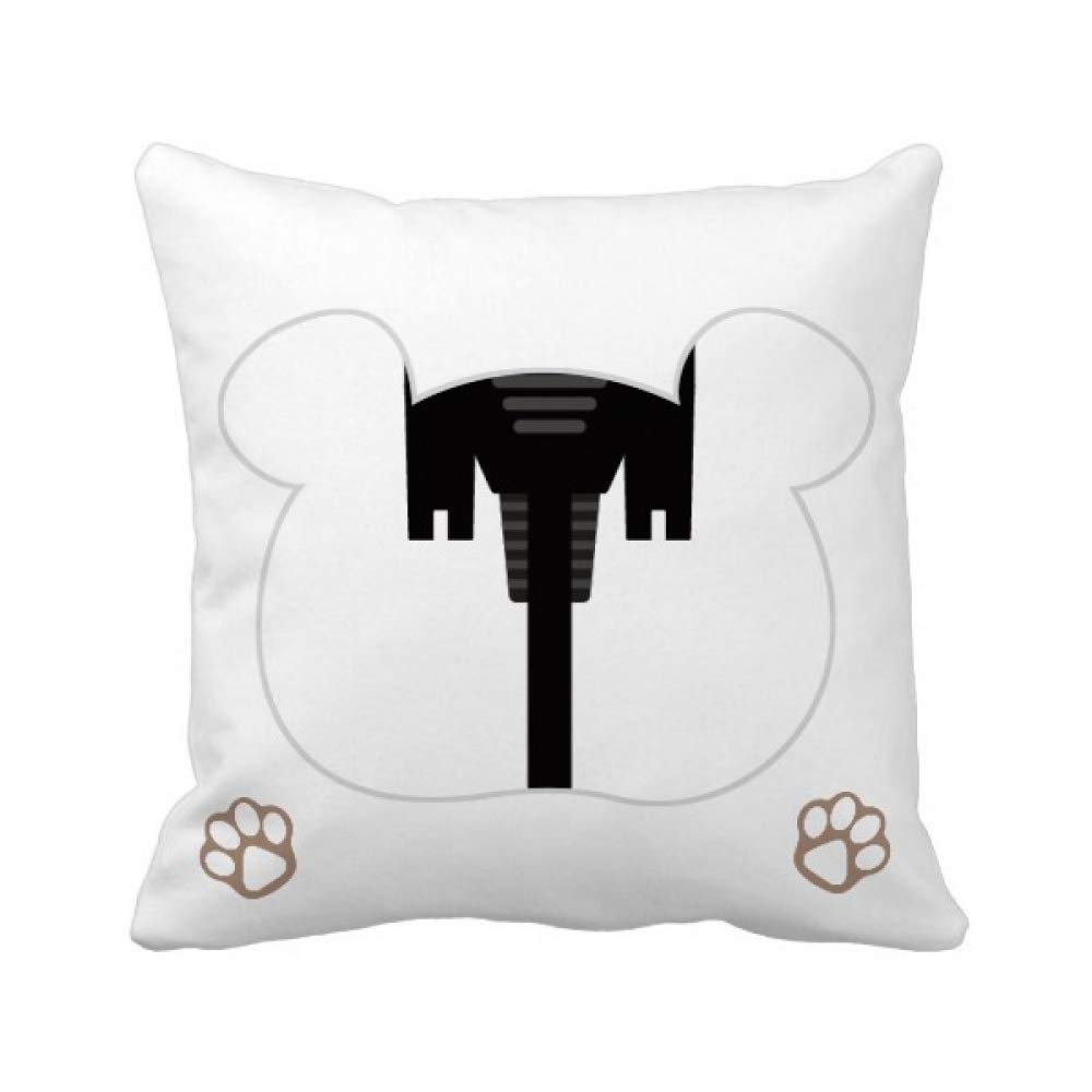 Housse de coussin carrée ours noir motif relief déco lit et fauteuil de chambre moderne