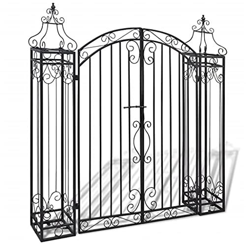 vidaXL Ornamental Garden Gate Wrought Iron 4'x8 x4' 5
