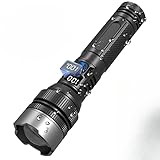 RCUTYMGJ 2-in-1 Strong Flashlight (Power Bank)，Digital Display of Power, Rechargeable, X4Waterproof, Adjustable Brightness Flash Light for Outdoor, Emergency, Night Garage Lighting