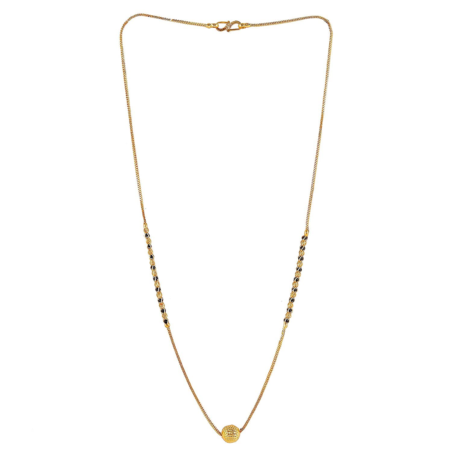 COLOUR OUR DREAMS Jewellery One Gram Gold Plated jewelry Mangalsutra tanmaniya pendant Yellow Necklace with Black Bead Chain for Women (B0BZVN85VZ) Amazon Price History, Amazon Price Tracker