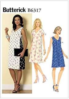 Butterick Pattern 6317, Misses Dress,Sizes 14-22, Viscose, Multi-Colour, E5 (14-16-18-20-22)