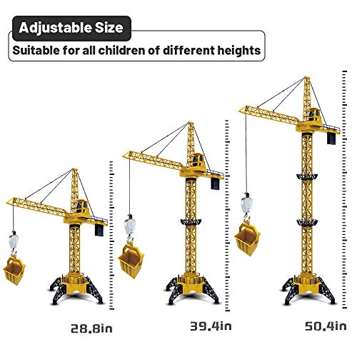 Mini Tudou Rc Crane Toy,50.4 Inch Tall 2.4Ghz Remote Control Robotic Excavator,Educational Construction Vehicles Toy For Ages 6,7,8,9 Boys Or Girls #TOP3