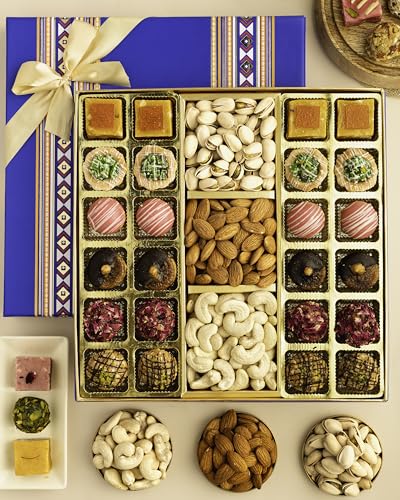 Image of HyperFoods Diwali Gifts for Family and Friends With DryFruit 24 Pcs Assorted Sweets Gift Diwali Gifts Sweets Gift Dry Fruit Box Cashews Almonds Pistachios Dry Fruits Gift Pack Dryfruits Combo Pack