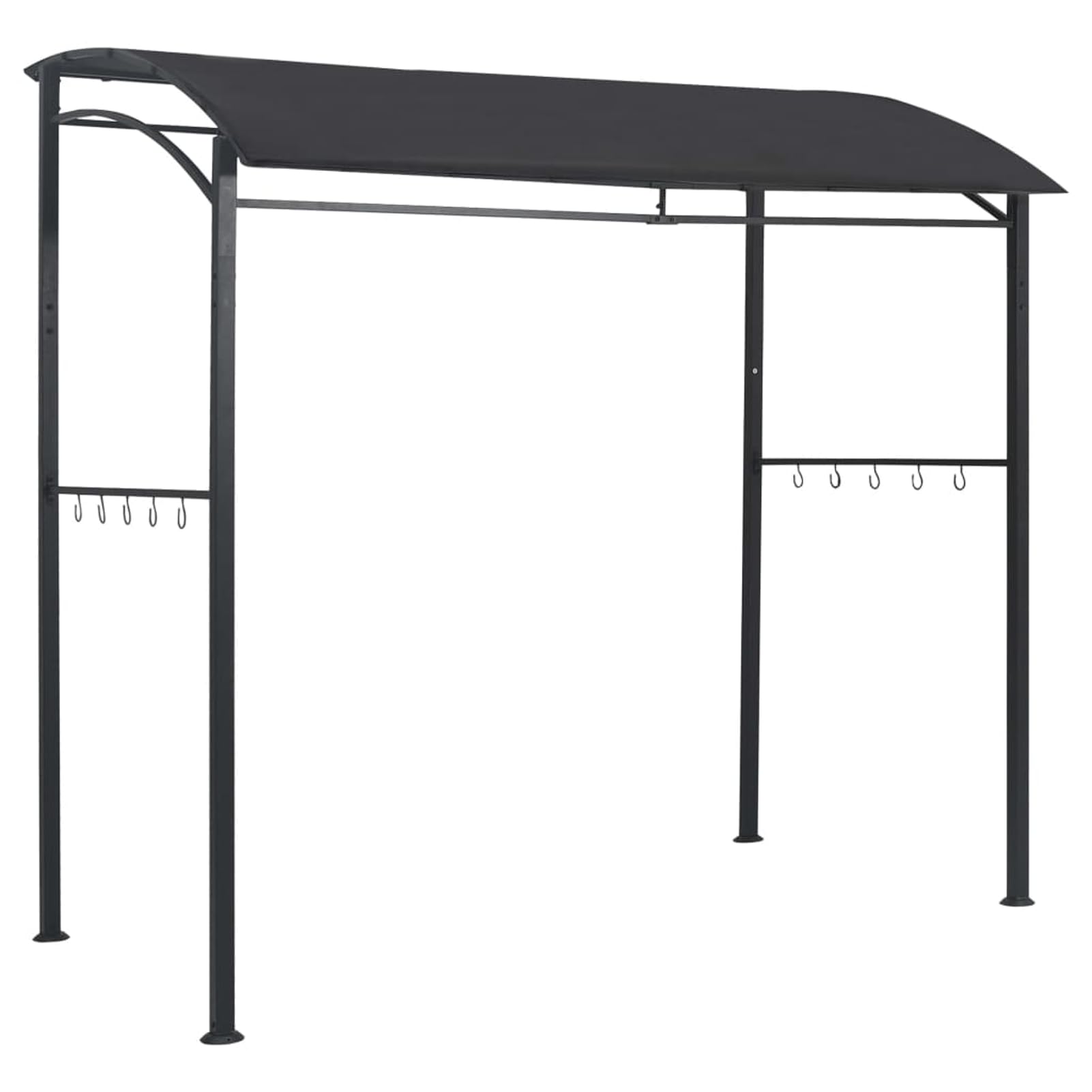 Grillpavillon Anthrazit Stahl Polyester 10 Haken Wetterfest Montage erforderlich