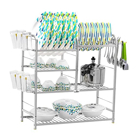 LIKEY Products 4 Layer 24 x 24 inch Kitchen Dish Rack/Kitchen Utensils