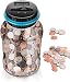 Digital Coin Bank Counting Money Jar Organizer,WanHua Jumbo Coin Big Piggy Bank Saving Jar Automatic for Kids,Adults, Girls and Boys