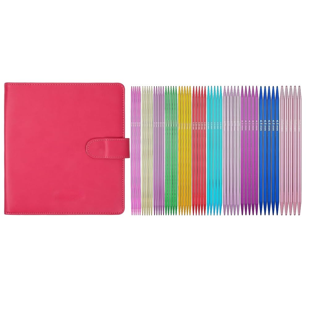 Hndhbfgrt Multicolor Straight Knitted Needle 55 Pcs Double Point Knitting Needles Set 6 Inch Aluminum 11 Size