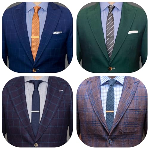 HAWSON 1.5 Inch Tie Clips for Men for Skinny Tie Bar 4Pcs Tie set for Wedding Anniversary Business and Daily Life-Best Gifts2