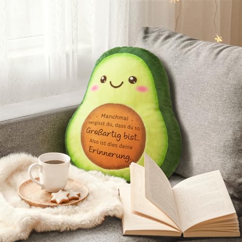 Juratar Geschenk für Frauen Süßes Avocado ZierKissen, Geburtstagsgeschenk für Frauen, Mutmach Geschenkidee für Freundin, Kollegin, Schwester, Tochter, Mama, Positiv Avocado Geschenk
