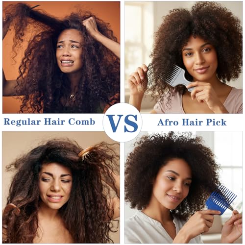 Peines Afro Plásticos de Dientes Anchos 8 Piezas miniatura 3