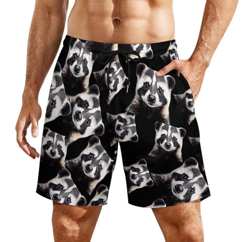 Pantalones cortos de playa para hombre con cordón elástico Badger Fashion con bolsillos
