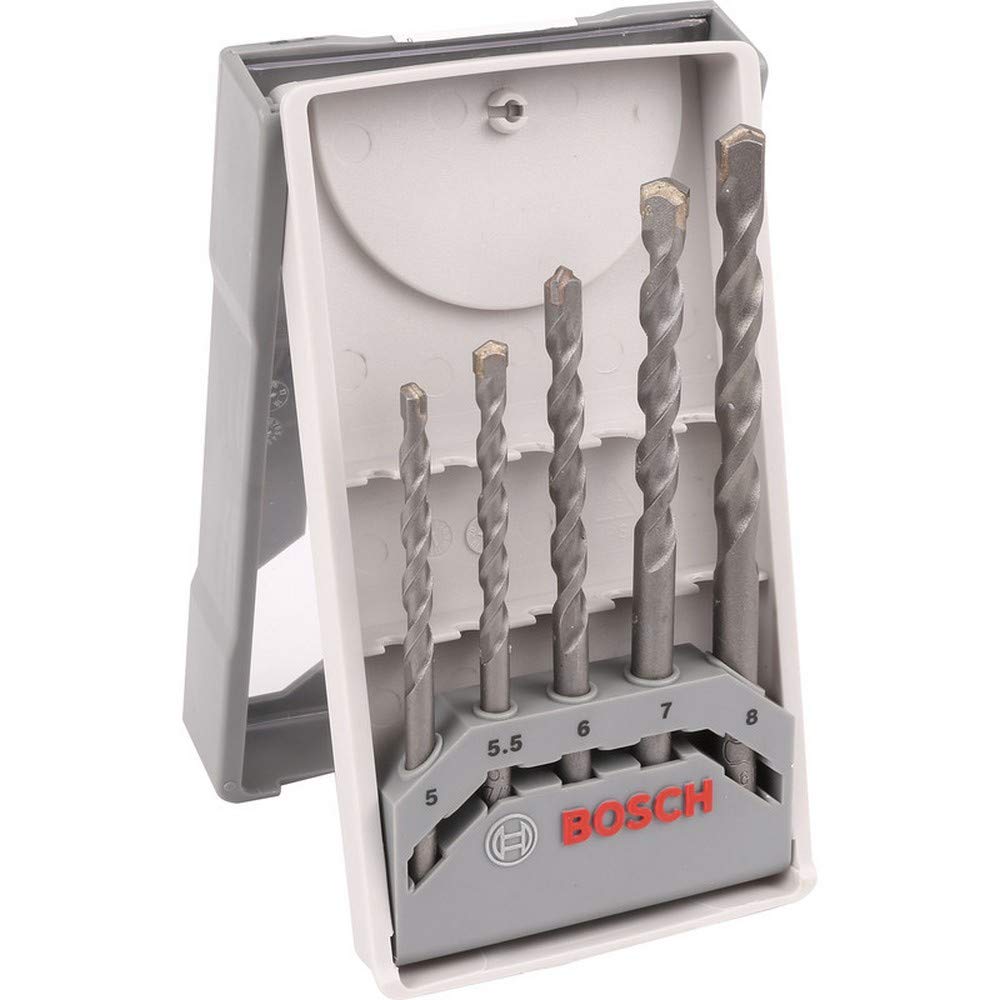 Bosch 2 607 017 081 – Set of 5 Concrete Drill Bits CYL-3-5, 5.5, 6, 7, 8 mm (Pack of 5)