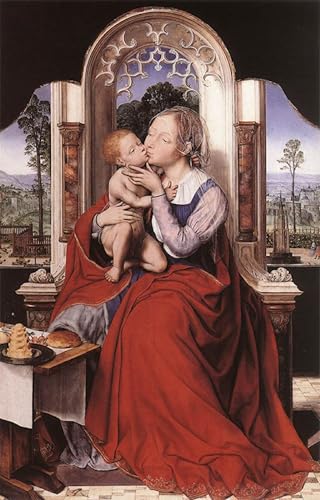 Affiche Toile la Vierge intronisée Quentin Massys 60x90cm pour décoration