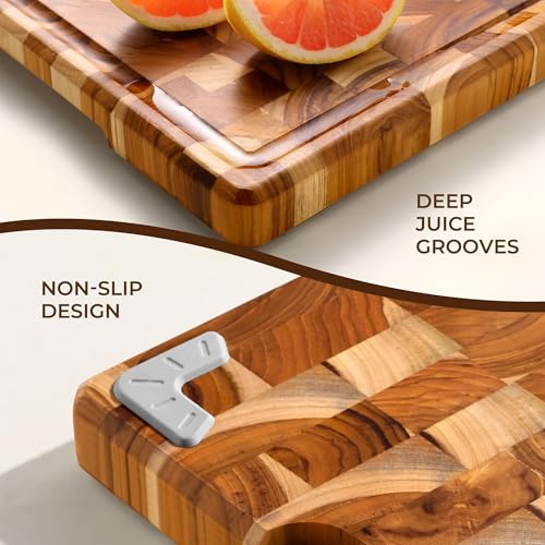 Tabla de Cortar de Madera de Teca End Grain 14 pulgadas miniatura 5