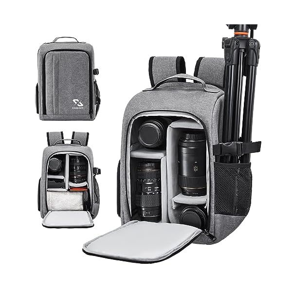 Golkcurx-Camera-Bag-for-DSLRSLR-CamerasCamera-Backpack-Waterproof-for-Photographers-Grey-S Golkcurx Camera Bag for DSLR/SLR Cameras,Camera Backpack Waterproof for Photographers Grey S
