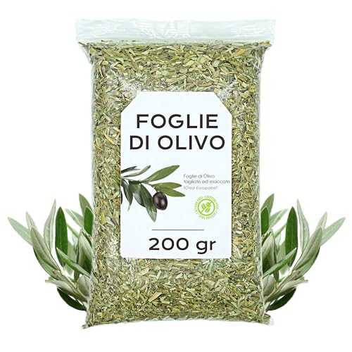 Foglie di Olivo Tritate 200 gr - Olivo Tisane - Tè Naturale di Foglie di Olivo - Salute e Proprietà Naturali - Infuso di Erbe (200 gr)