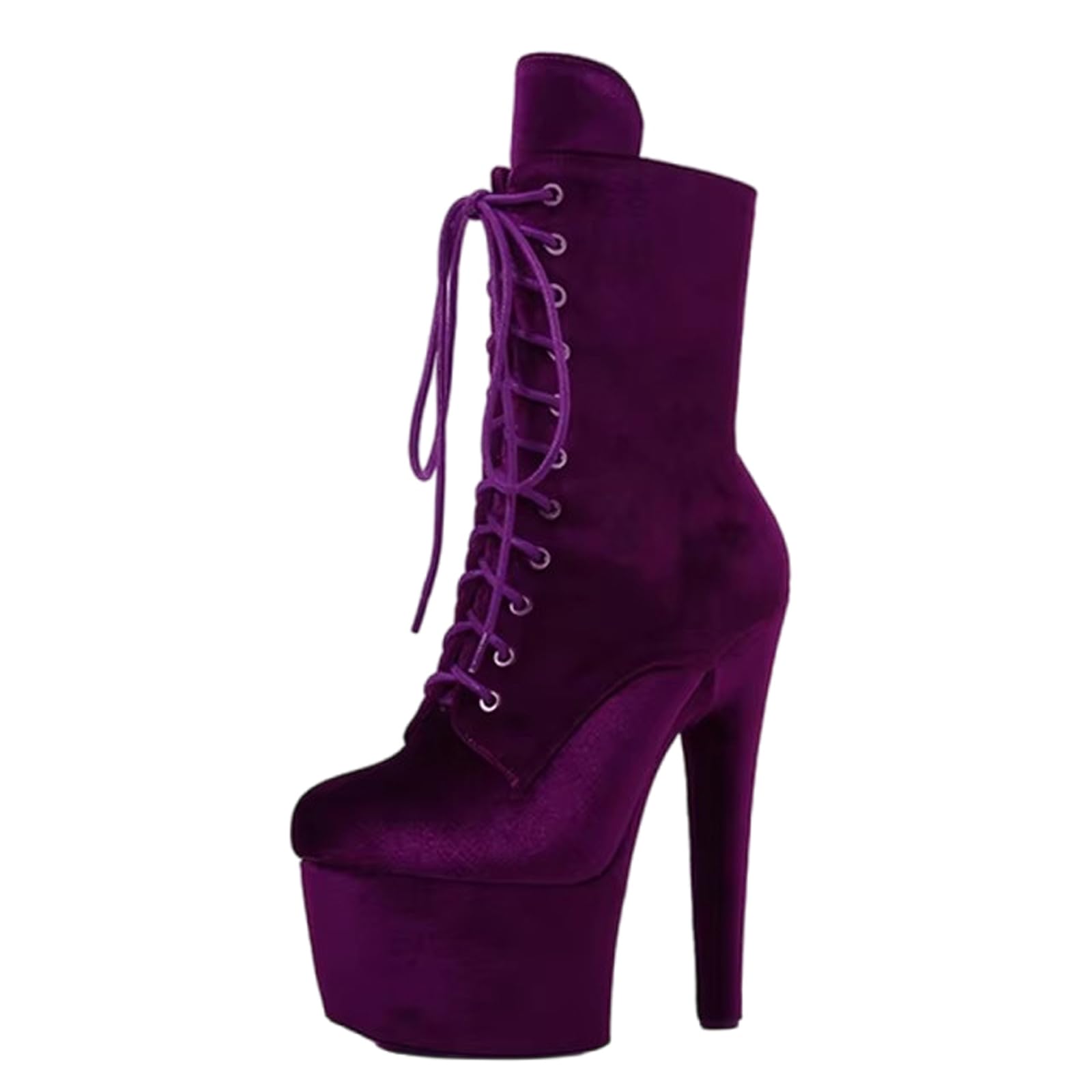 Bottines à Talons Hauts en Velours pour Femmes de 6 Pouces. Bottines à Talons Aiguilles Unisexes pour Adultes pour Chaussures de Pole Dance Strip-teaseuse