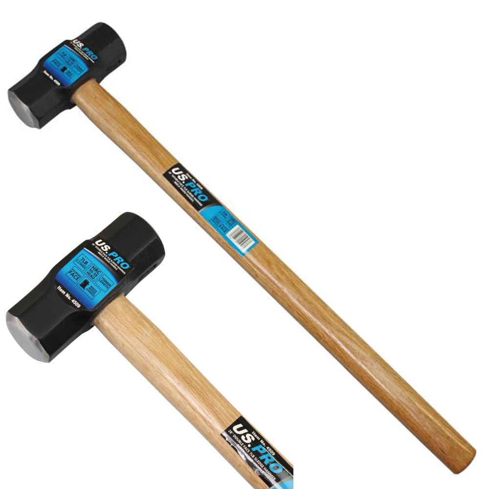 Us Pro Black, Beige 28'' 7Lb Sledge Hammer 3.15Kg Double Face Beech Wood Handle