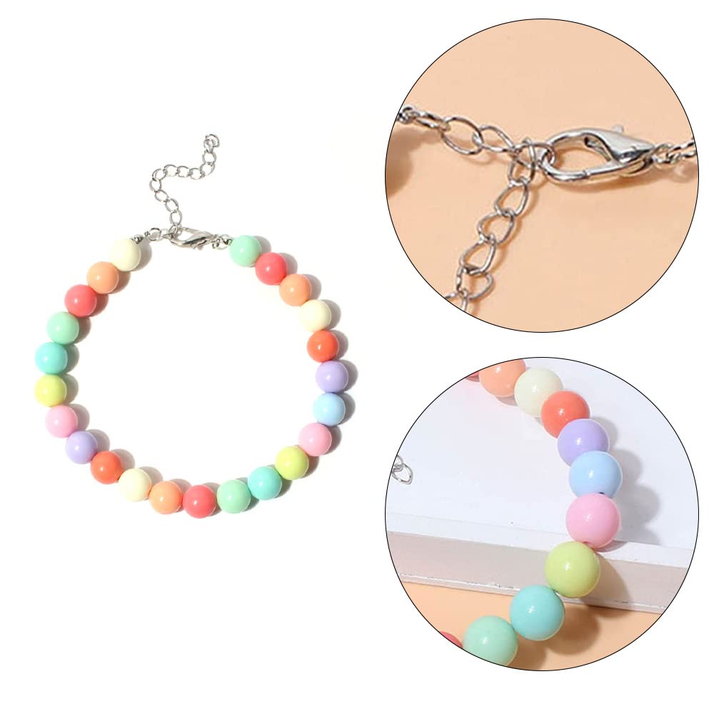 Dog Pearl Necklace Colorful Pet Jewelry Adjustable Pet Collar for Mini Breeds Dogs Cats Puppy Kitten, multicoloured - Image 2