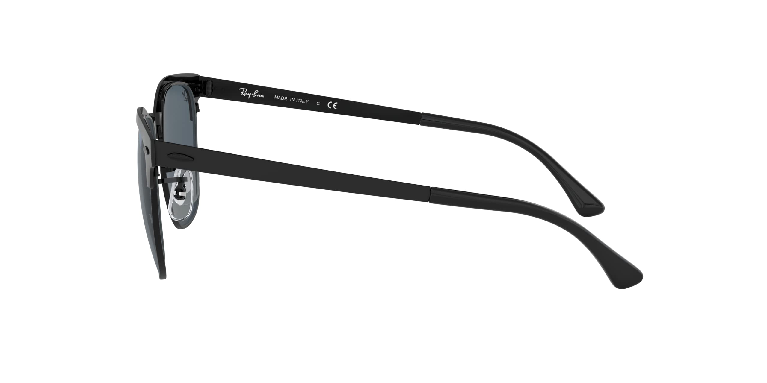 Ray-Ban Metal Clubmaster Sunglasses in Matte Black Blue RB3716 186/R5 51