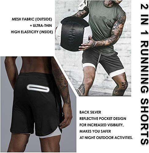 HAVANSIDY Heren 2-in-1 Athletic Shorts Gym Workout Activewear Running Training Basketbal Short met telefoon zakken - Image 3