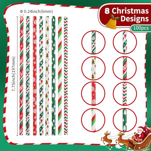 Haundry 100 pitillos de papel navideños biodegradables miniatura 2