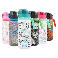 Polar Gear Aqua Flip 650ml Kids Water Bottles with Straw & Soft Spout - BPA-Free Kids Water Bottle with Straw & Push Button Lock Cap - Leakproof Drinks Canteen for Boys and Girls with Carry Strap