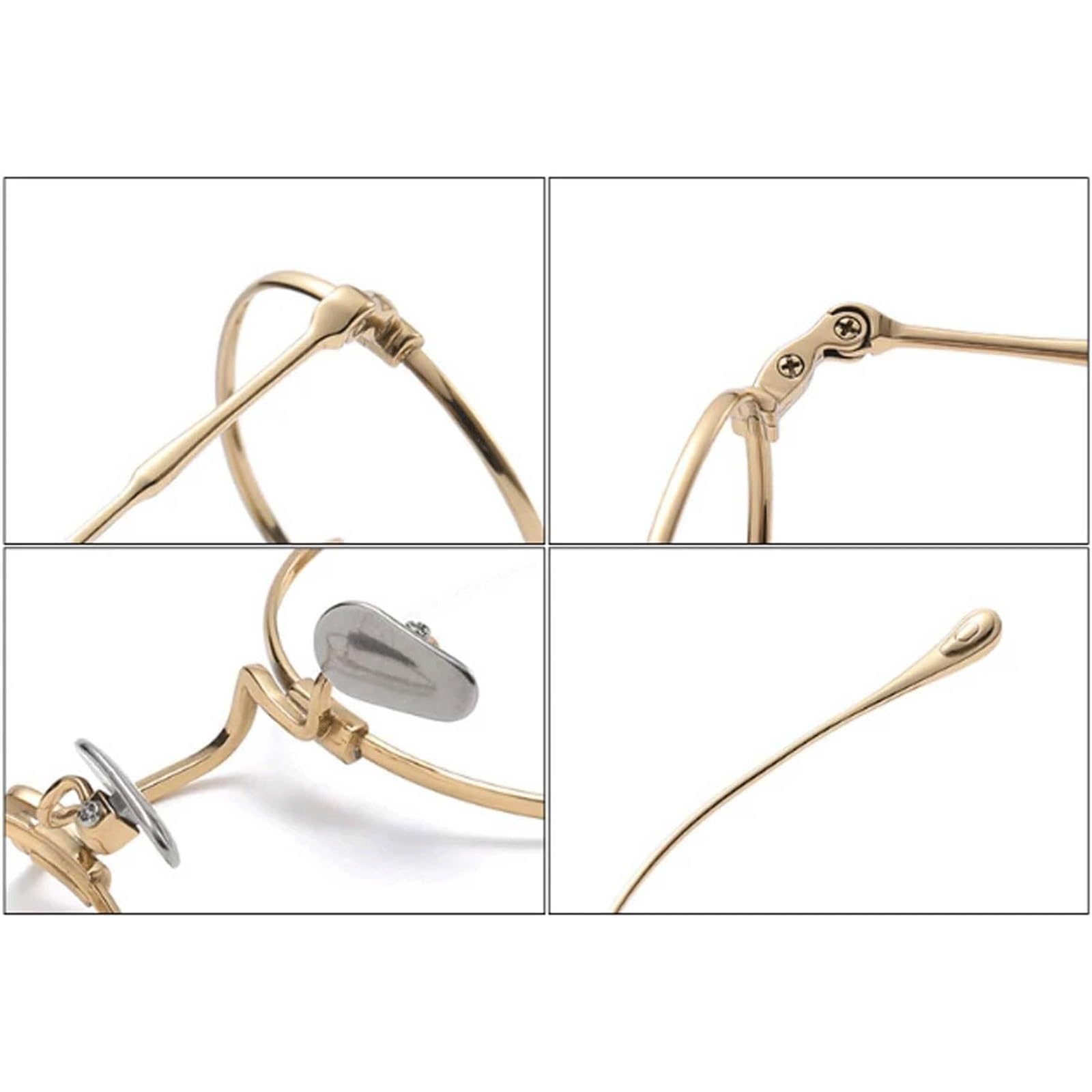 Okrągłe, sztuczne okulary, lekkie oprawki do okularów, tytanowe oprawki do okularów, okulary z soczewkami, oprawki do okularów dla kobiet i mężczyzn(Silver)