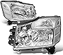 [Halogen Model] Factory Style Headlights Assembly Compatible with Nissan Titan Armada 04-15, Driver and Passenger Side, Chrome Housing Clear Corner