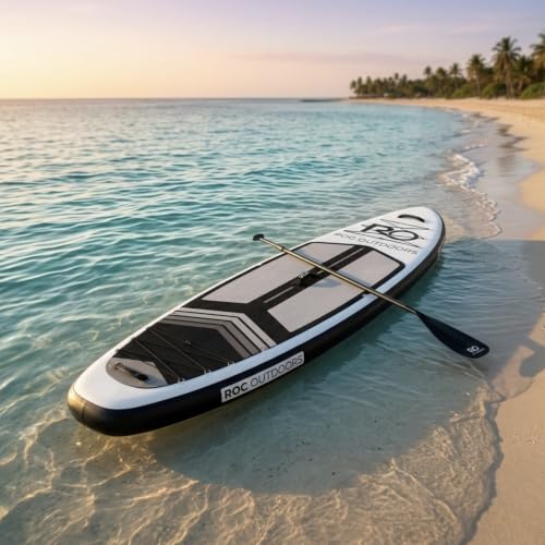 Image of Roc Inflatable Stand Up Paddle Board 10' 6 inch with Premium SUP Paddle Board Accessories, Wide Stable Design, Non-Slip Comfort Deck for Youth & Adults