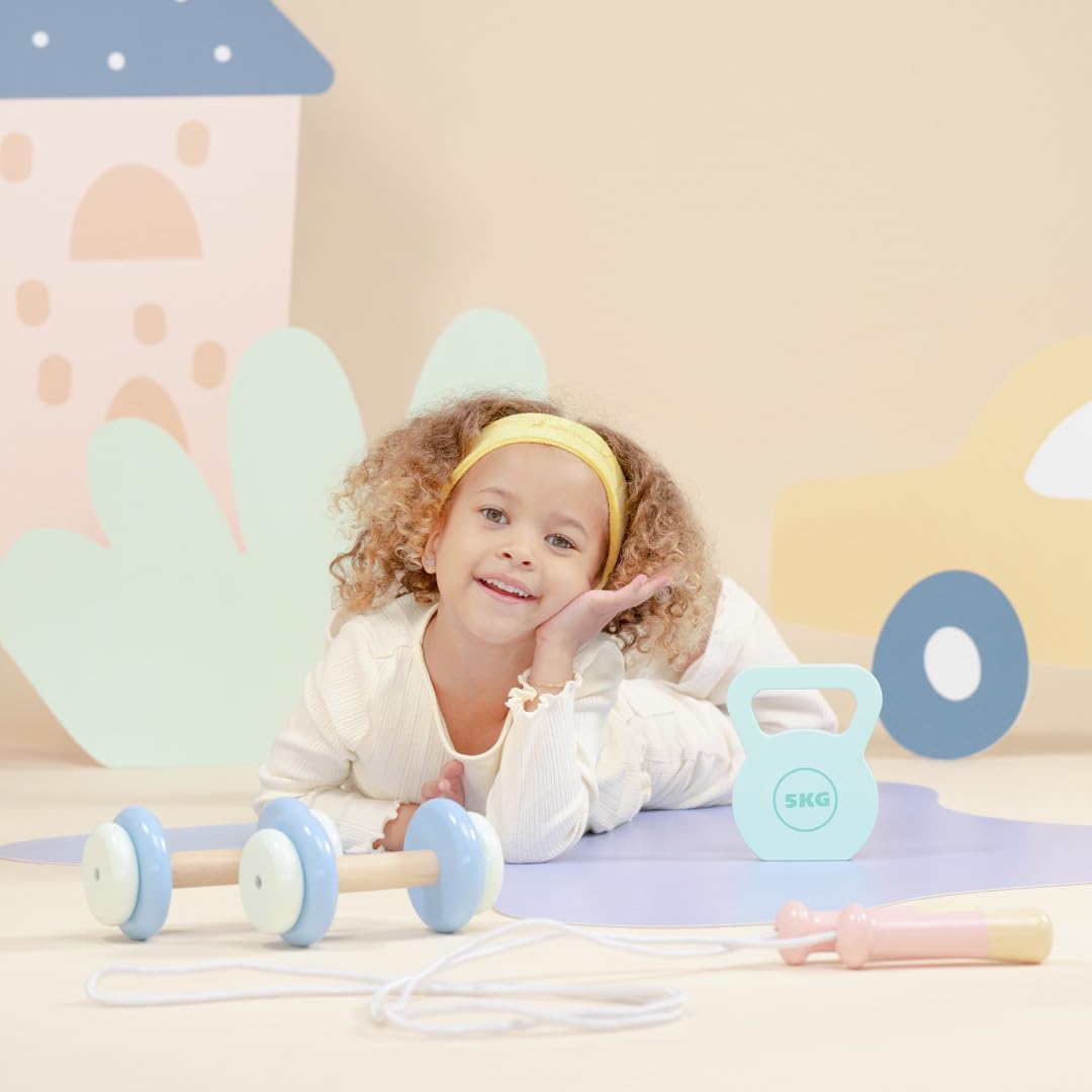 Woet® Stendibiancheria Giocattolo in Legno per Bambini - Accessorio Bucato di Imitazione - Giocattolo Casa di Imitazione - A Partire da 3 Anni