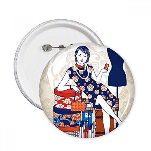 Culture chinoise pins XL blanc avec boutons multicolores haute visibilité