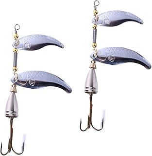 LIOOBO 2 Peças Isca Iscas De Pesca De Água Salgada Iscas De Pesca Para Robalo Dispositivos De Pesca Jigs Iscas De Baixo Iscas De Água Salgada Kit De Pesca Iscas Biônicas Metal Listrado