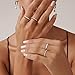925 Sterling Silver/14K Gold Fashion Statement Diamond-Inlaid Twist Halo Womens 4PC Sparkle Ring Set - Bridal Wedding Band Ideal for Engagement Marriage Anniversary ​ (Silver，Size 7)