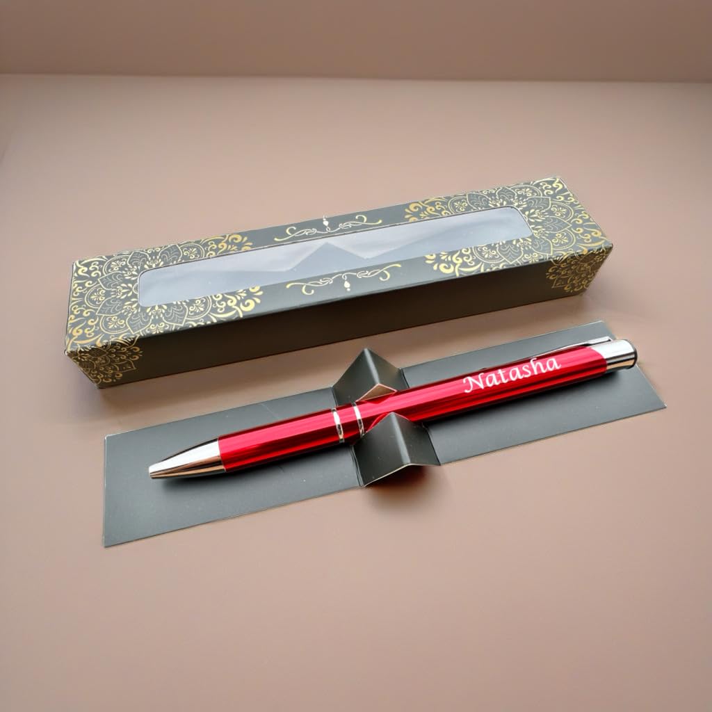 TinyGift Personalised Metal Ballpoint Pen with Custom Engraving, Luxury Gift Box, Premium Corporate & Business Gift for Clients, Employees & Office Use