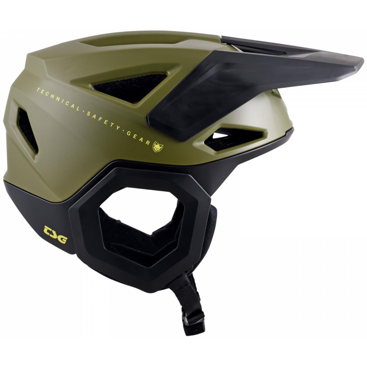 TSG Enduro Prevention Solid Color - Casco de Bicicleta de montaña, Color Oliva Satinado