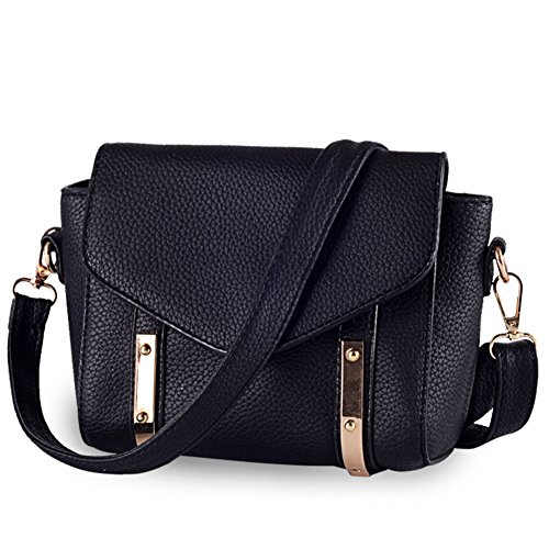 Sac d'épaule simples femmes de la mode et messager élégant en noir pour le quotidien