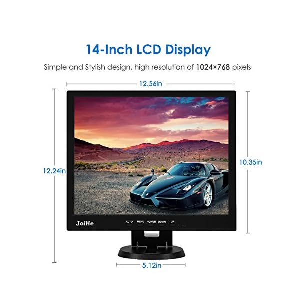 JaiHo 14" Pulgadas Monitor, 1024 x 768 LCD, con USB/VGA/HDMI/AV/BNC/Mic Puerto, Control Remoto, U Disk para CCTV cámara de vigilancia, STB y Otros Equipos de Video, Altavoz Incorporado - Image 3