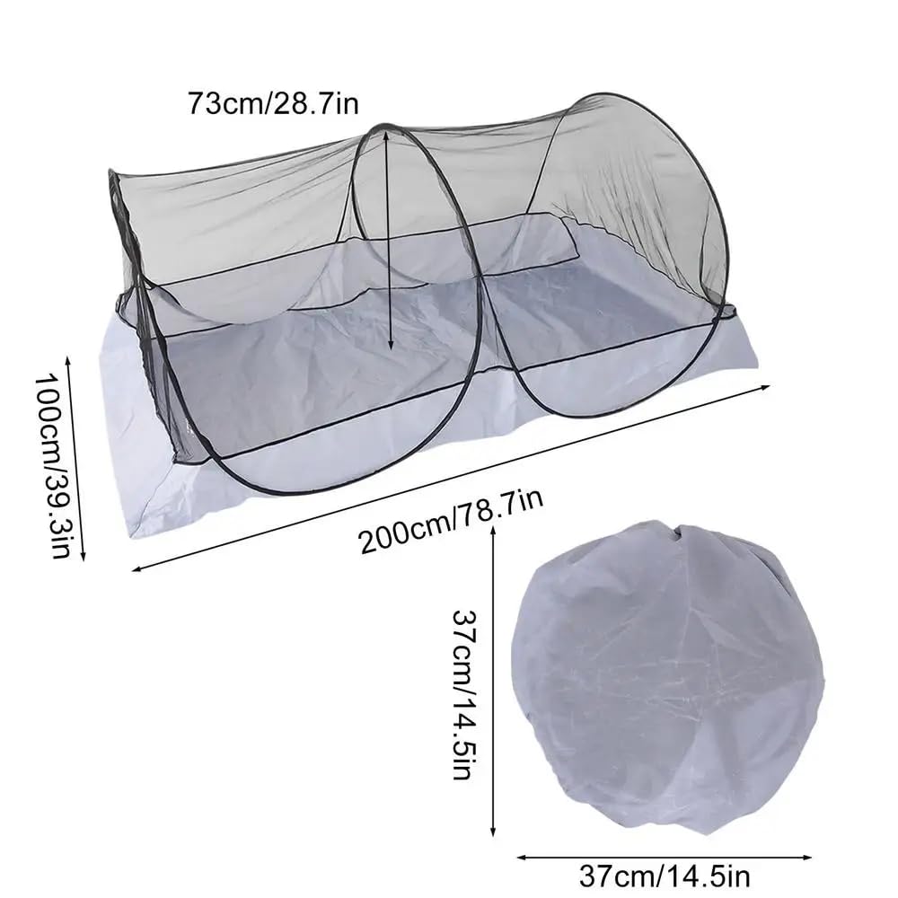 Zanzariera Pieghevole Pop Up 200 * 100 * 73cm protezione ultralight a 360°, Poliestere & fibra di vetro, Tenda da campeggio portatile, Famiglia Zanzariera, Facile e veloce installazione