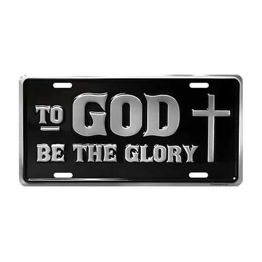 Inspirational Deluxe License Plate - To God Be Glory | Universal, Inspirational Car License Plate | Rust-Proof, Weather-Proof | Durable, Heavy Gauge Embossed Aluminum | Enamel Finish | Made in the USA