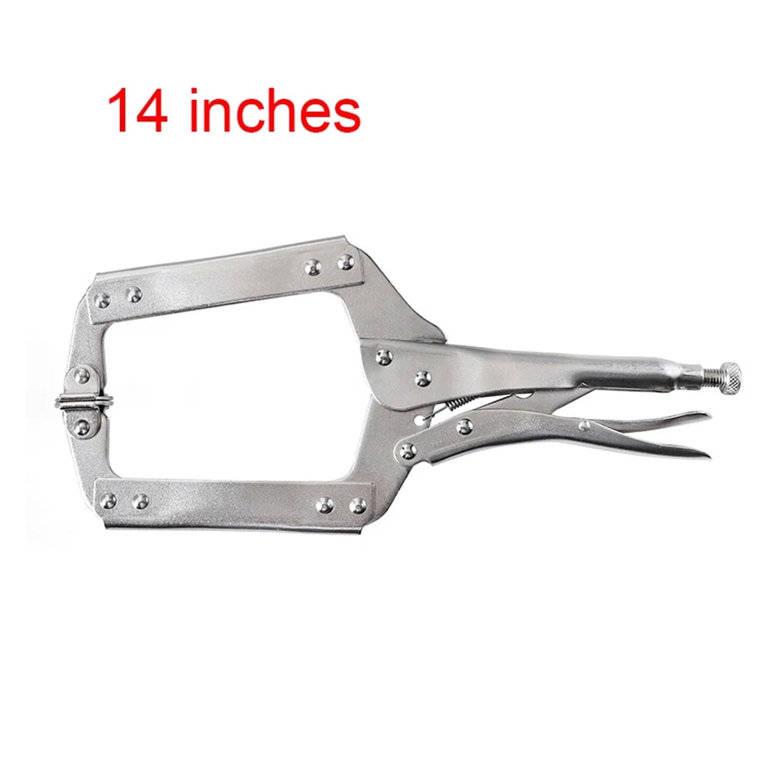 Pinza de acero al carbono de alta plata, Paquete de 4 alicates de presión de acero aleado con abrazadera en C, varios tamaños (6/9/11/14 pulgadas)(14 Inch)